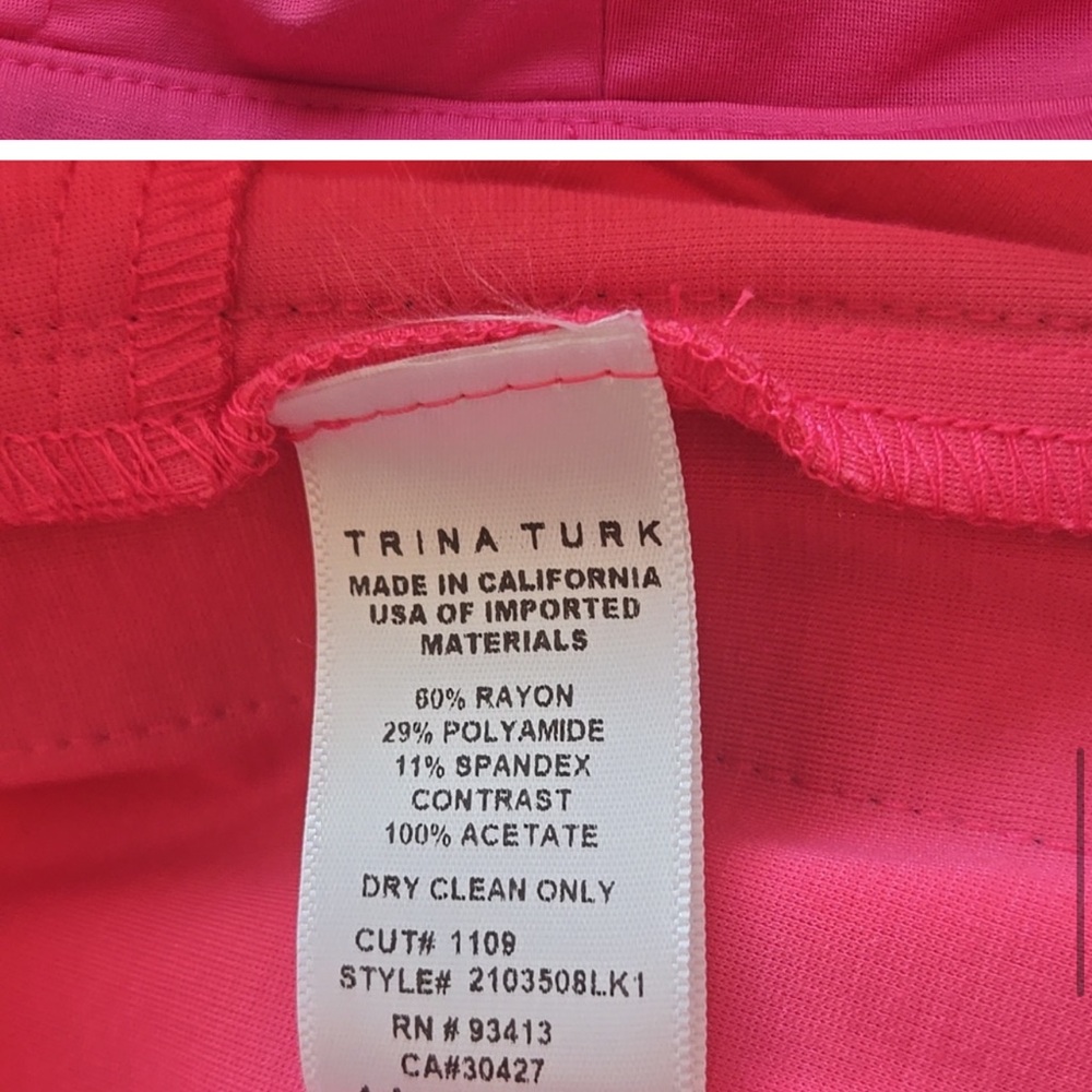 NWT TRINA TURK Emmy Shorts Pink W/ Racing Stripes Running Length Pull On MEDIUM